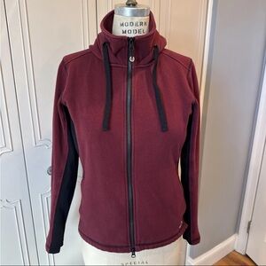 Kerrits Double Take Full Zip Fleece Hoodie - Sangria Small